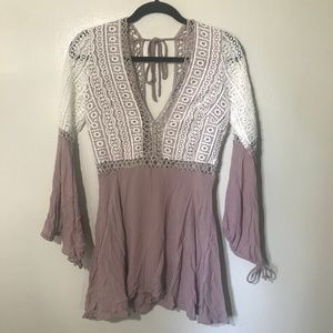 Hello Molly Bell Sleeve You Make it Easy Dress Lavender Sz 10